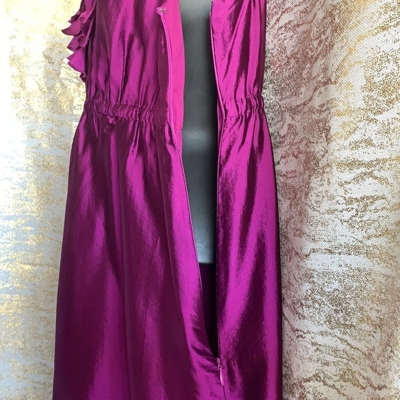 Loft Ann Taylor purple rayon sleeveless knee length cocktail dress size 6 - Picture 4 of 9